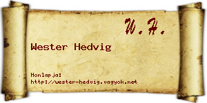 Wester Hedvig névjegykártya